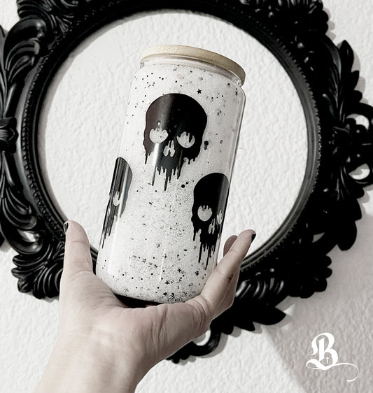 Snowglobe white skull